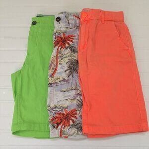 Green Chino, Tropical, & Orange Chino Shorts Boys 10